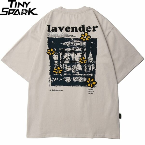 Lavendar Floral Sketch Graphic T-Shirt