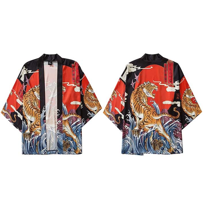 5. Fierce Tiger Jungle Poly Cotton Kimono