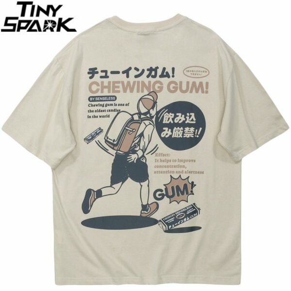 Japanese Kanji Running Cartoon T-Shirt