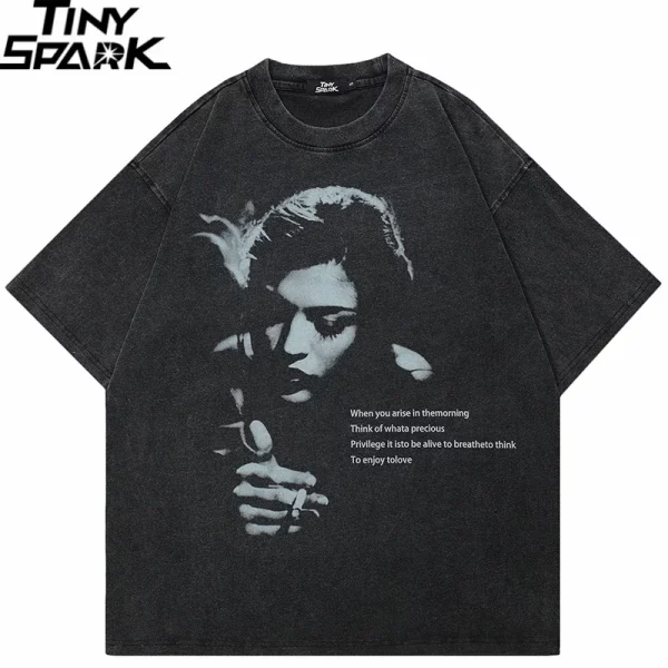 Oversized Retro Graphic T Shirt