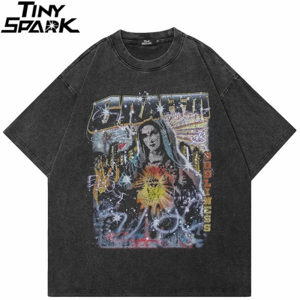 Vintage Graphic Graffiti Virgin Mary T Shirt