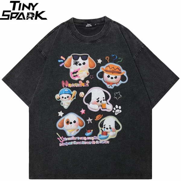 Retro Cartoon Dog Graphic T-Shirt