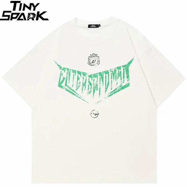Green Vintage Graphic Casual White Tshirt