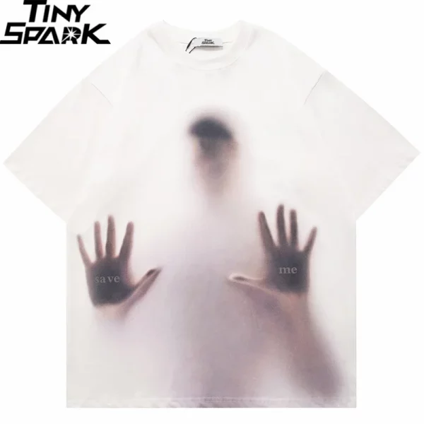 Hip Hop Streetwear SOS Graphic T Shirt