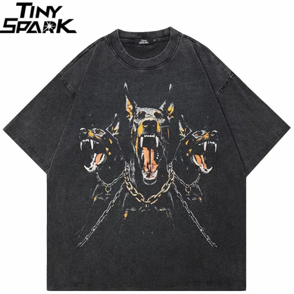 Streetwear Graphic Doberman Dog T Shirt