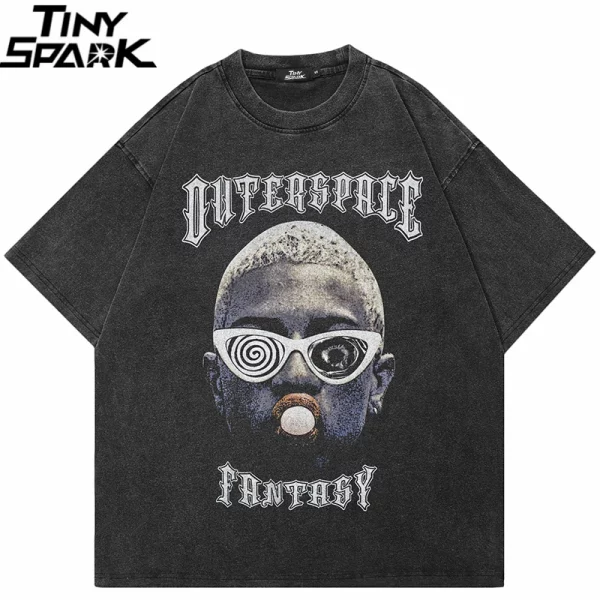 Retro Washed Black Graphic T-Shirt
