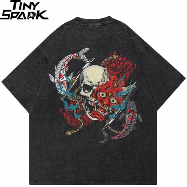 Retro Oni Mask Graphic T-Shirt