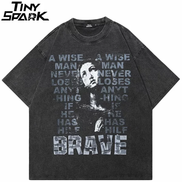 Vintage Letters Graphic T-Shirt
