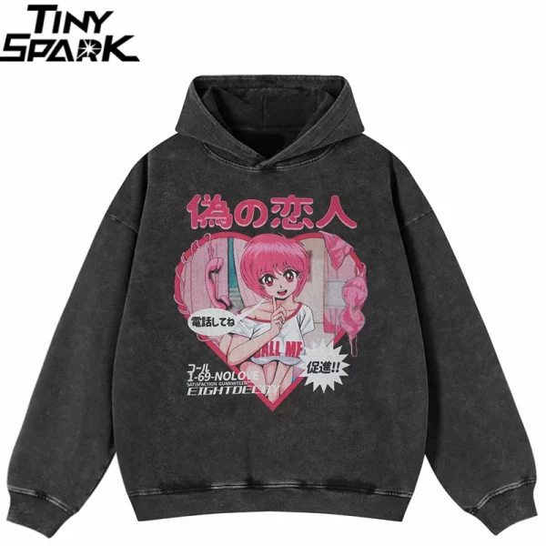 Hip Hop Oversized Anime Hoodie