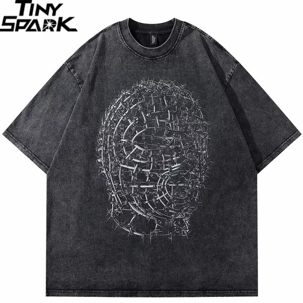 Faded Black Spiny Mask T-Shirt