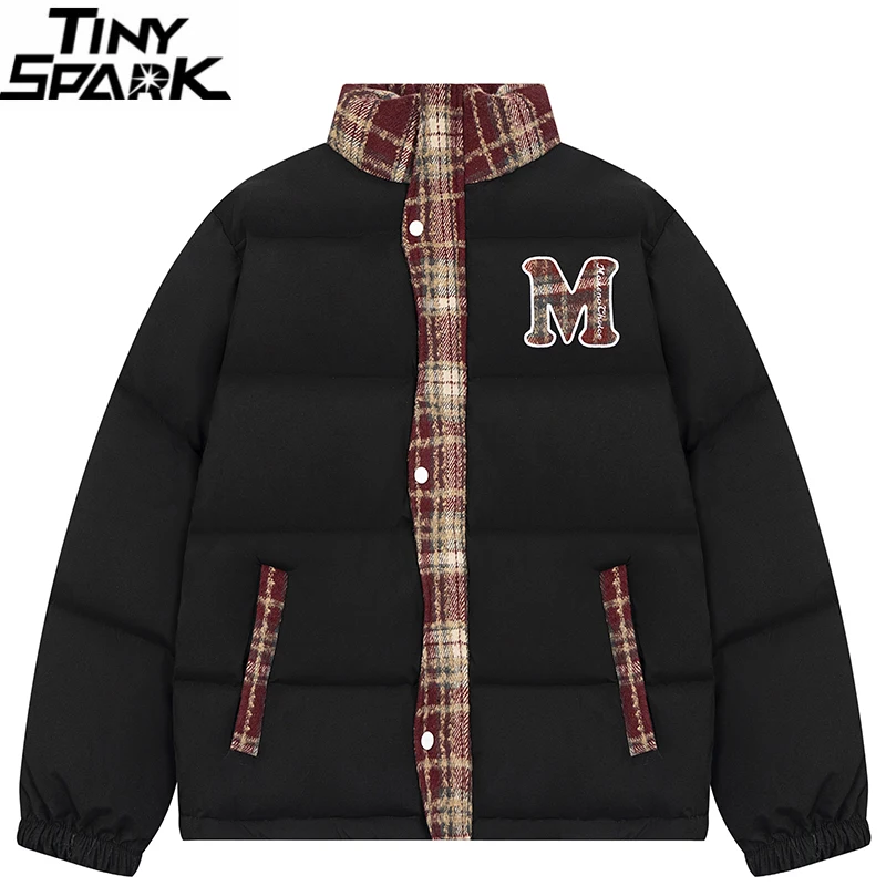 Harajuku Patchwork Plaid Jacket – Tiny Spark