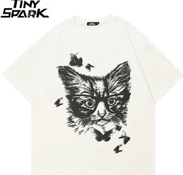 Butterfly Cat Streetwear T-Shirt