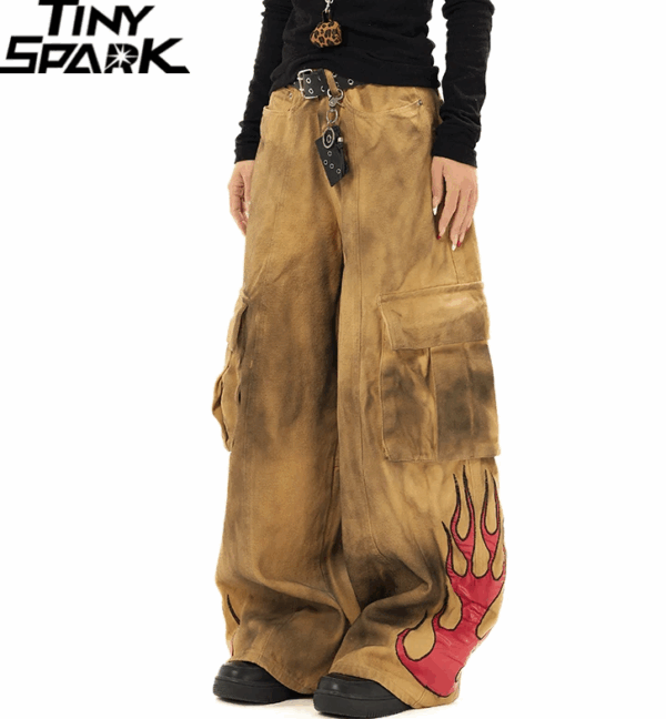 Hip Hop Flame Loose Baggy Harajuku Cargo Pants