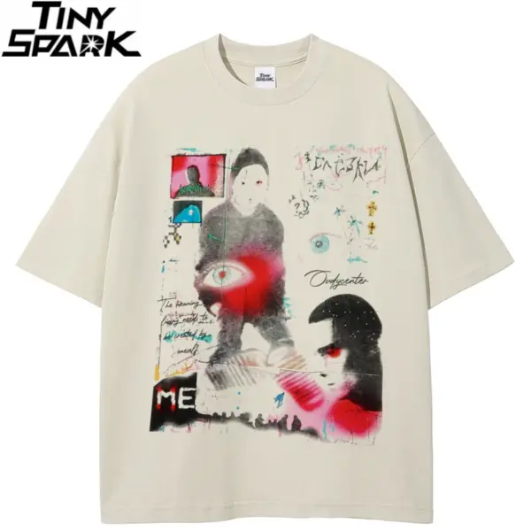 Abstract Eye Collage Graphic T-Shirt