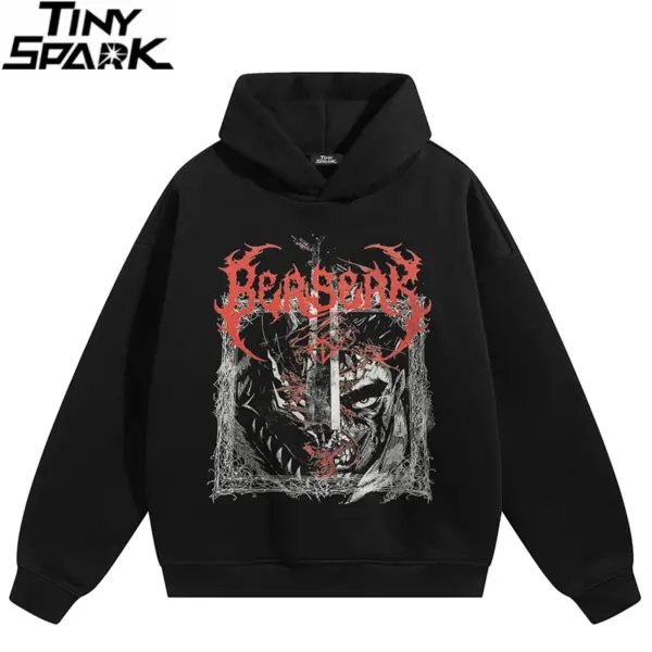 Distressed Devil Face Graphic Hoodie