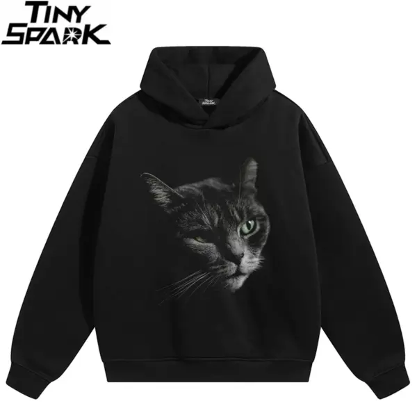 Green Eye Cat Graphic Hoodie