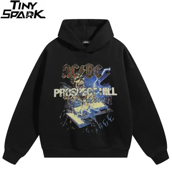 Lightning Skull Graphic Hoodie