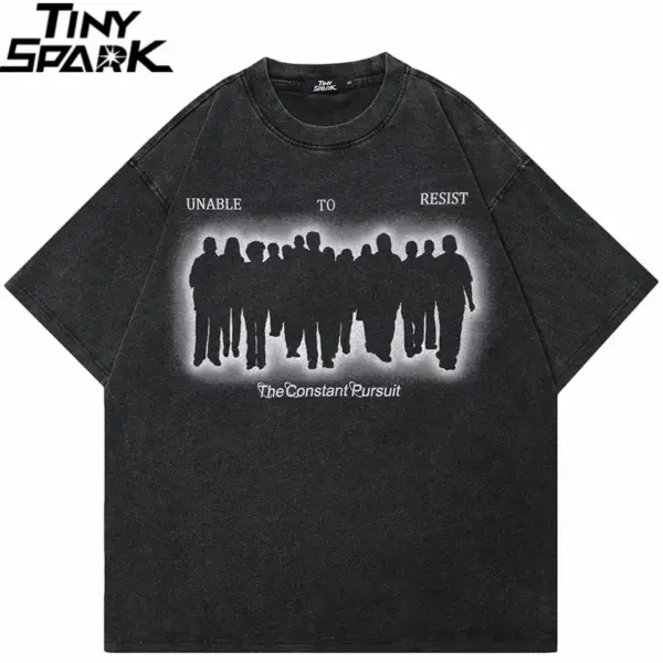 Shadowed Crowd Graphic T-Shirt
