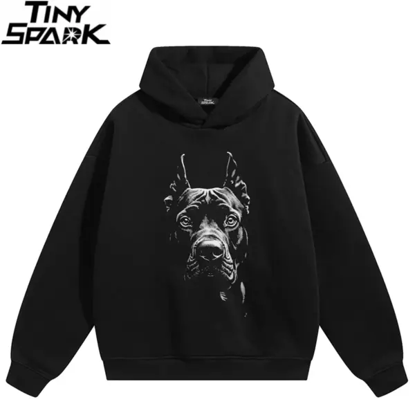 Black Dog Graphic Pullover Hoodie