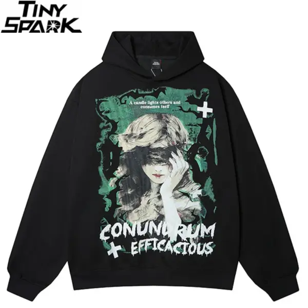 Grunge Blindfolded Girl Graphic Hoodie