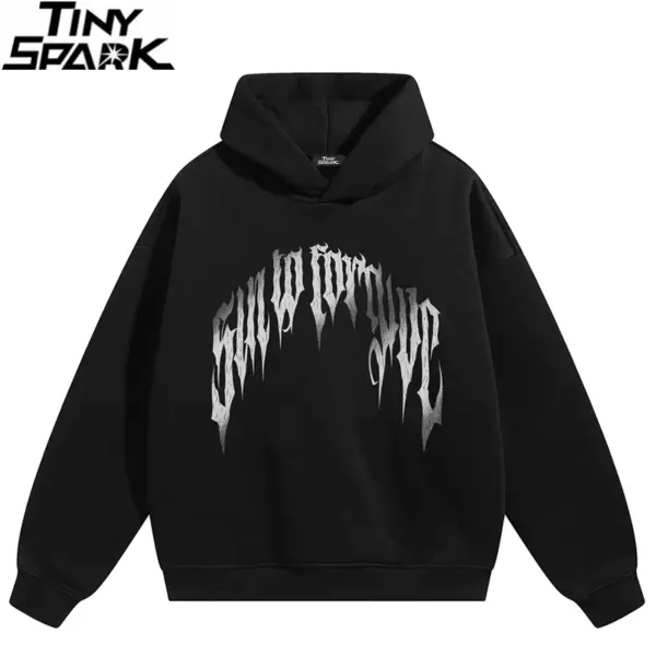 Gothic Gradient Letter Graphic Pullover Hoodie