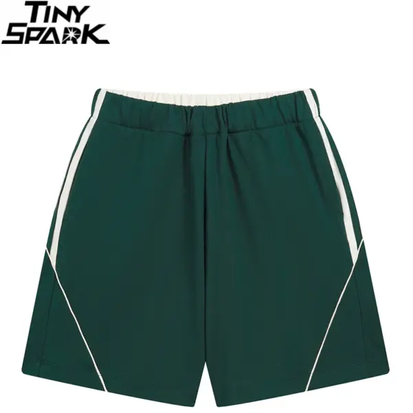 Side-Stripe Patchwork Track Shorts