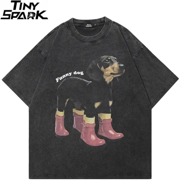 Funny Dog Rain Boots Graphic T-Shirt
