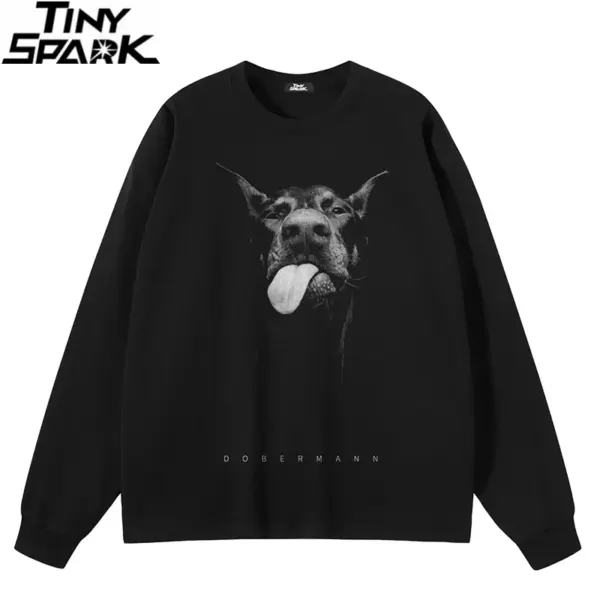 Playful Doberman Portrait Graphic Sweatshirt