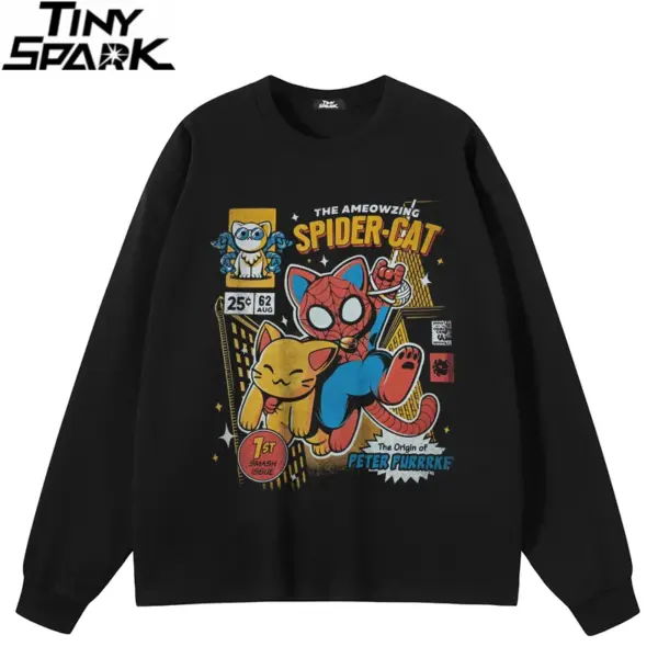 Spider Cat Comic Graphic Sweatshirt