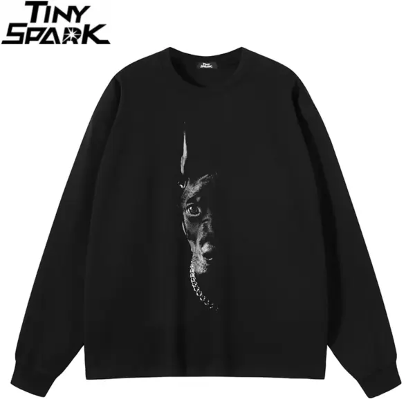 Shadowed Doberman Half Face Graphic Sweatshirt