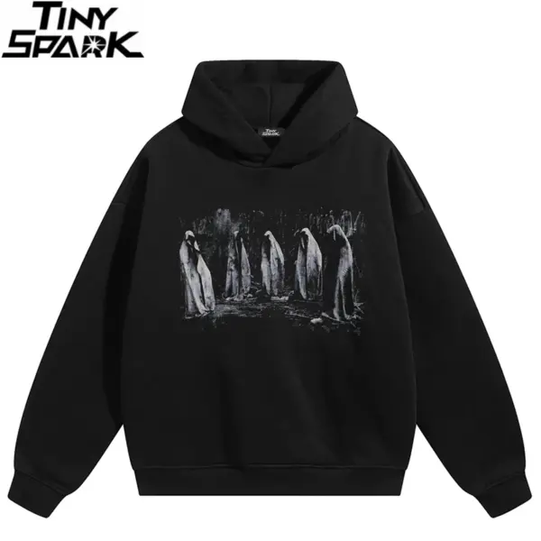 Vintage Ghost Graphic Pullover Hoodie