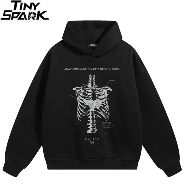 Anatomical Butterfly Skeleton Graphic Hoodie