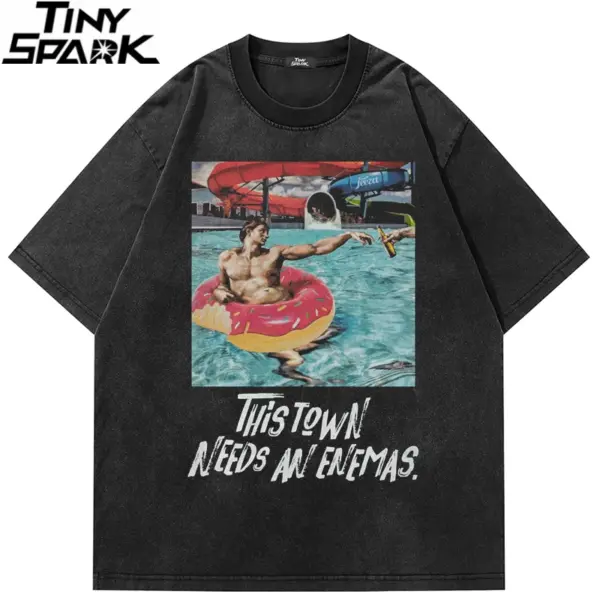 Donut Float Poolside Graphic T-Shirt