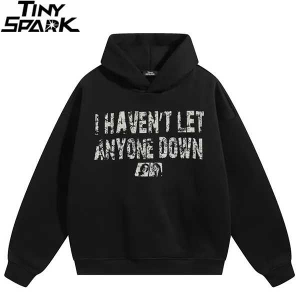 Distressed Statement Typography Oversized Hoodie
