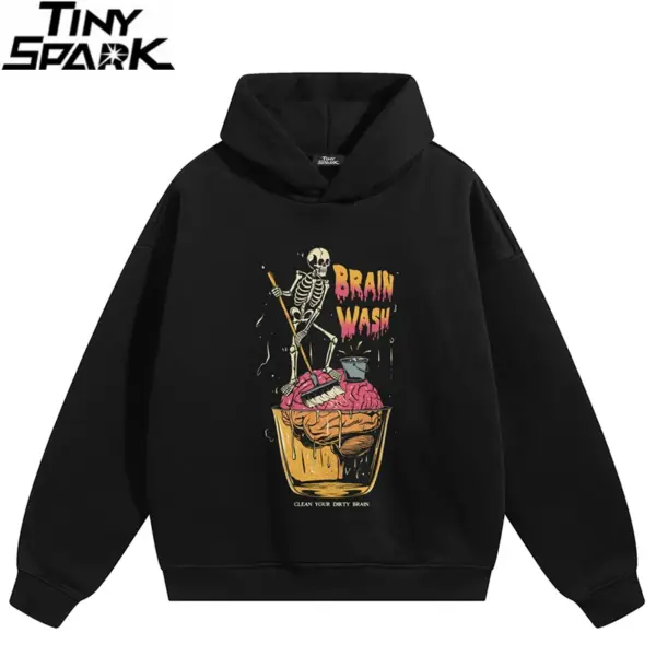 Brain Wash Skeleton Graphic Hoodie