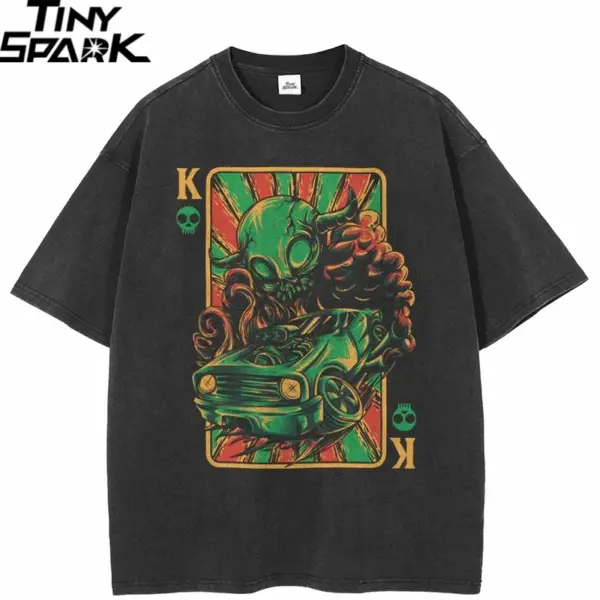 Alien Playing Card Graphic T-Shirt