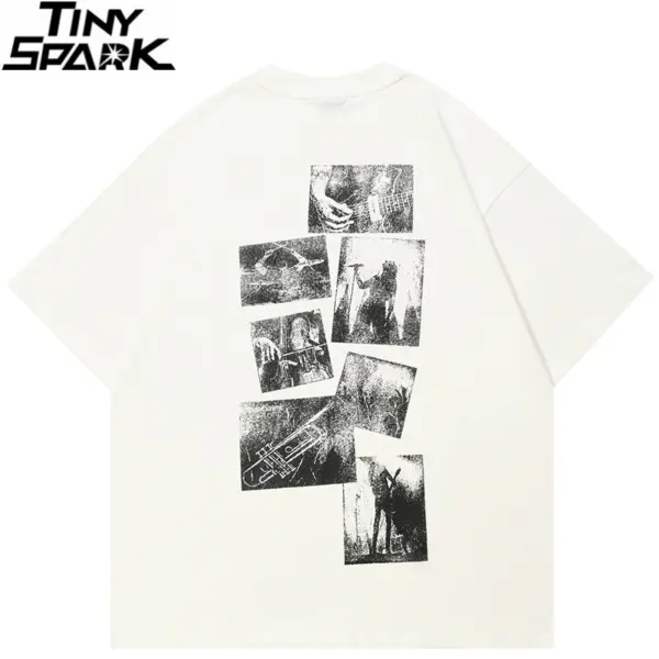 Vintage Rock Collage Graphic Back Print T-Shirt