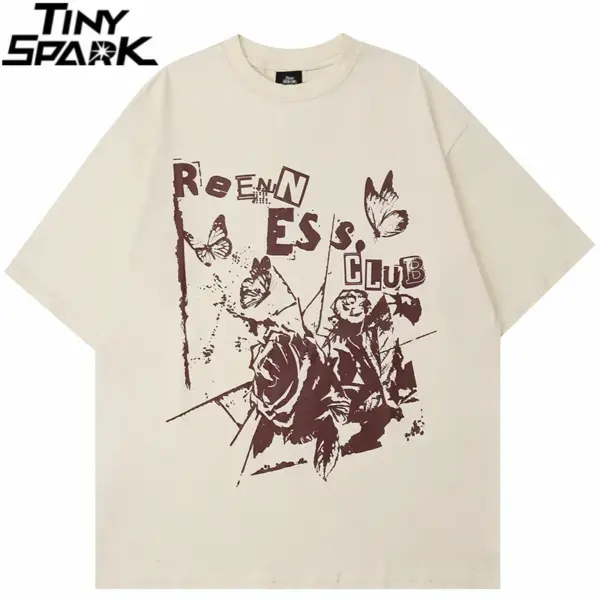 Rose Butterfly Graphic T-Shirt