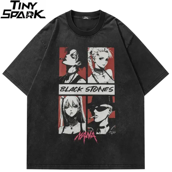 Black Stones Anime Characters Graphic T-Shirt