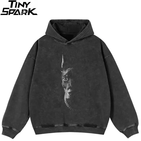 Shadowed Doberman Portrait Graphic Hoodie