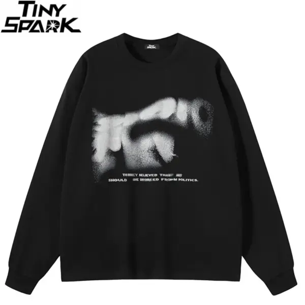 Abstract Text Graphic Sweatshirt