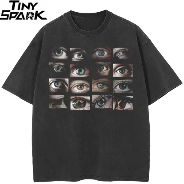 Vintage Eyes Grid Graphic T-Shirt