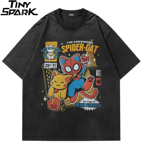 Spider-Cat Comic Graphic T-Shirt
