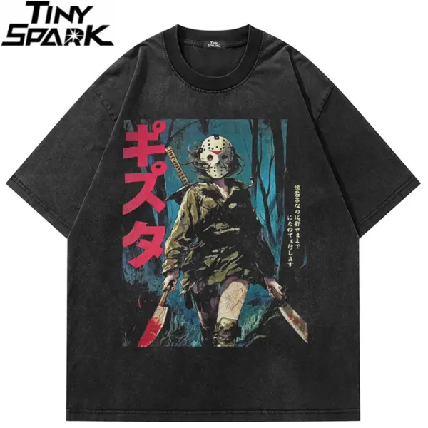 Masked Slasher Anime Graphic T-Shirt