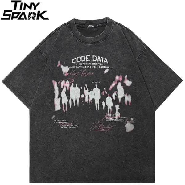 Code Data Shadowed Figures Graphic T-Shirt