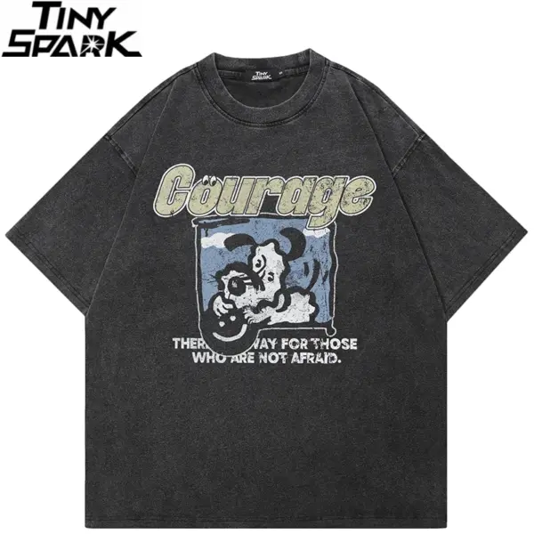 Vintage Distressed Courage Dog Graphic T-Shirt