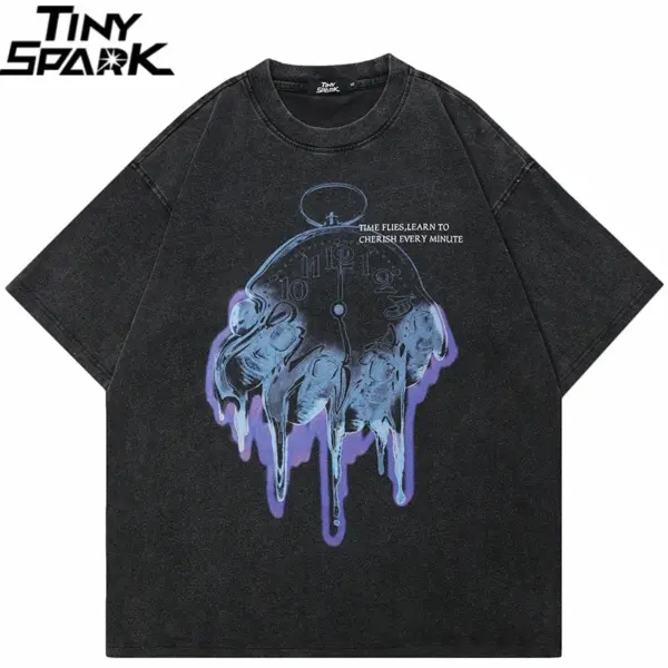 Dripping Clock Graphic T-Shirt