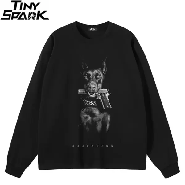 Armed Doberman Portrait Graphic Sweatshirt