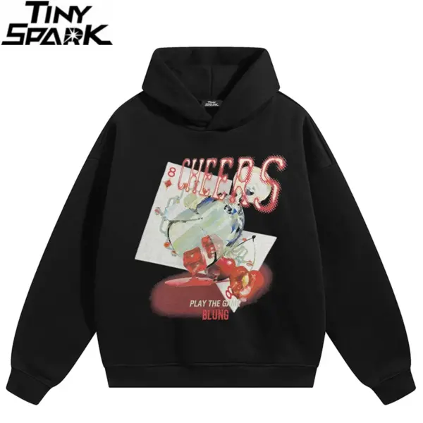 Cheers Dice and Playing Cards Graphic Hoodie