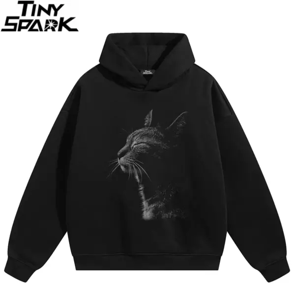 Meditation Cat Graphic Pullover Hoodie
